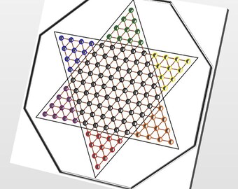 Plantilla de tablero de juego de damas chinas – Archivo CNC – Vectric® crv, svg, dxf