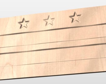 CNC Digital File – Washington DC Flag with Wave Pattern Template – Vectric® crv, svg, dxf