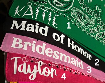 Custom Bandanas for Rodeo or Camp Bachelorette Party