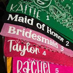 Custom Bandanas for Rodeo or Camp Bachelorette Party