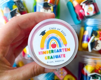 Kindergarten Graduation Play Dough Jars | Class Gift Idea | Customizable Class Favors | End of Year Student Gifts | Kindergartener Activity