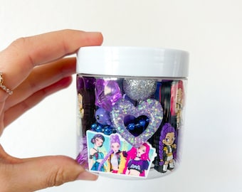 K-Pop Demon Hunter Inspired Sensory Jar | Purple K-Pop Play Dough Kit | Huntrix Inspired Party Favors | Rumi Aesthetic | Kids Birthday Gift