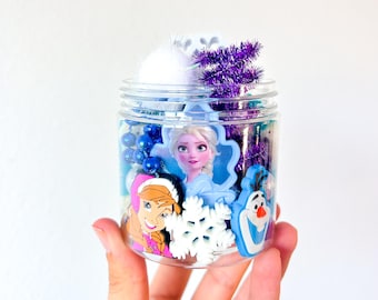 Ice Queen Play Dough Sensory Jar | Winter Princess Sensory Play | Frozen Birthday | Icy Magic Dough | Frozen-Inspired Sensory Gift for Kids