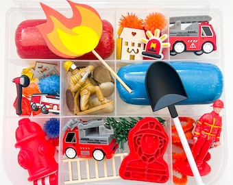 Fireman Sensory Play Dough Kit: Non-Toxic Creative Box