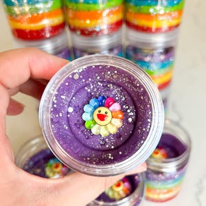 Rainbow Play Dough Jar Party Favor | Glittery Sensory Dough | Kids Birthday Gifts | Rainbow Activities | Montessori Class | Toddler Travel image 8