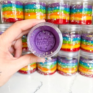 Rainbow Play Dough Jar Party Favor | Glittery Sensory Dough | Kids Birthday Gifts | Rainbow Activities | Montessori Class | Toddler Travel image 11
