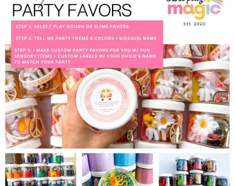 Custom Play Dough or Slime Party Favors | Unique Favors | Kids Birthday Party Favors | Personalized Sensory Gifts | Kids Birthday Activities