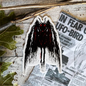 Mothman Cryptid Sticker | Laptop Decals | Water Bottle Stickers | Vinyl | Water Proof | Gift Ideas