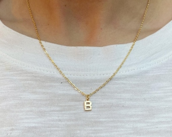 18K Gold Plated Initial Pendant Necklace | Alphabet | Letters A - Z | A B C D E F G H I J K L M N O P Q R S T U V W X Y Z