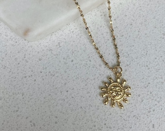 Sun 18K Gold Plated necklace, Celestial jewelry, sun pendant necklace, gold necklace,birthday gifts for her, necklaces for women, gifts