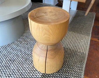 Otto Round Timber Low Stool - Stump Stool