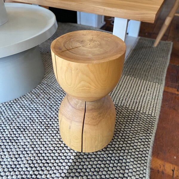 Otto Round Timber Low Stool - Stump Stool