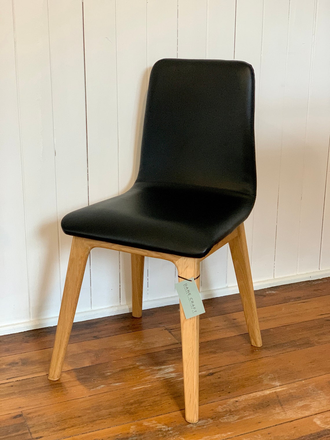Black Leather Dining Chair Etsy