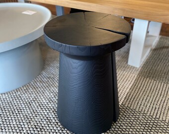 Clara Black Solid Timber Stump Stool