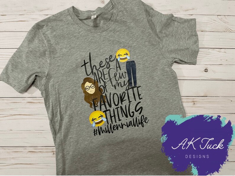 Millennial Life side parts skinny jeans A few of my favorite things graphic tee