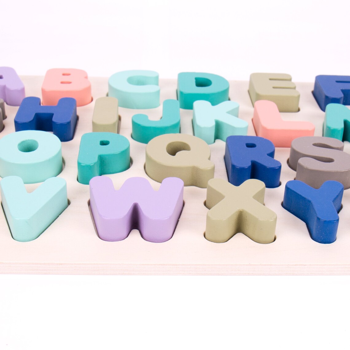 Wooden Alphabet Puzzle Large Montessori Baby Toys T Home Etsy