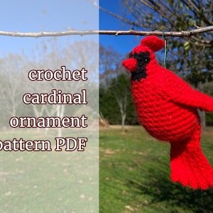 Crochet Cardinal Ornament Pattern (PDF Download)