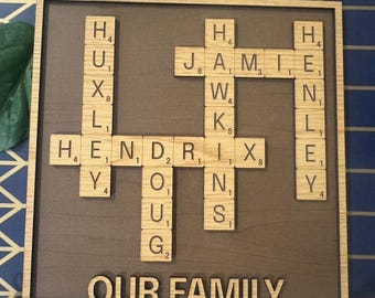 Personalized Grandparents, Family, Friend, Coworker Tile Puzzle Piece Art – Custom Names Keepsake for Grandparents & Parents