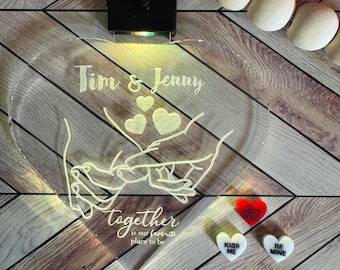 Pinky Hand Holding Valentine's Day/Anniversary LED Rechargeable Keepsake