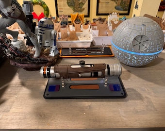 Blue Refuge Stand – Single Lightsaber Display – Cast Acrylic for the latest LE Saber