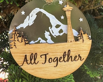 Custom Engraved Christmas ornament, add your own text and date. handmade 2.75" wide The perfect gift for that special someone.