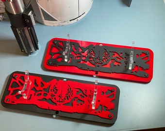 Lava fractured Inspired Lightsaber Stand, flat or Wall mount available. Made from sheets of beautiful Cast Acrylic