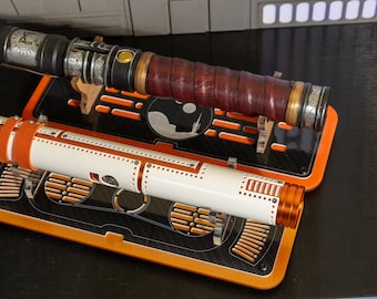 Carbonite Lightsaber Display Stand – Carbon Fiber-Inspired Saber Mount Rack – Lightsaber Holder for Collectors Display