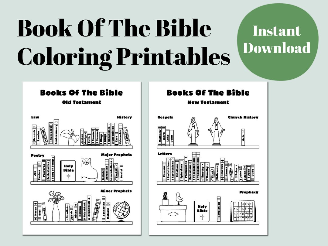 Books of the Bible Coloring Printable for Kids - Etsy