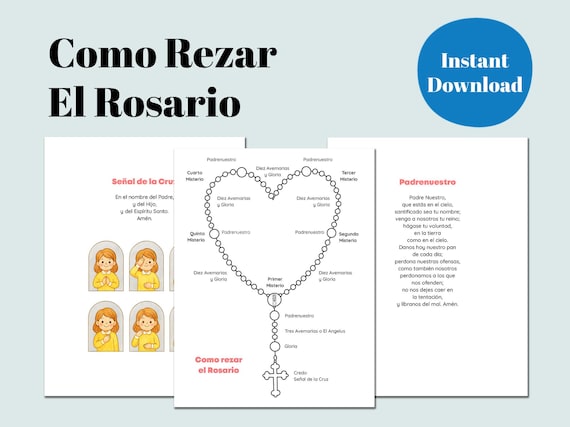 Cómo Rezar el Rosario para Niños | Guía Católica Ilustrada | Oraciones del Rosario en Español | Descargable PDF para Catequesis y Hogar