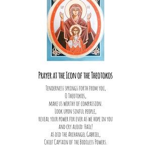 Orthodox Prayer to Theotokos Print - Digital File - 8.5 x 11