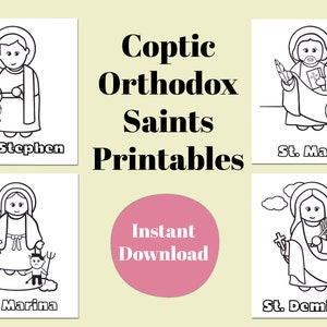 Collection of Coptic Orthodox Saints Coloring Pages for Kids - Digital Download - Print & Color! - Volume 1