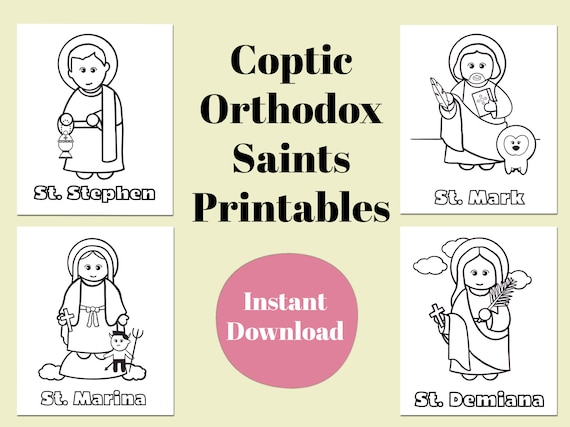 Collection of Coptic Orthodox Saints Coloring Pages for Kids - Etsy