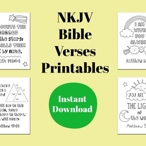 NKJV Bible Verses Coloring Pages | Set of 8 Printables | Christian, Orthodox, Children&#39;s Bible Verses