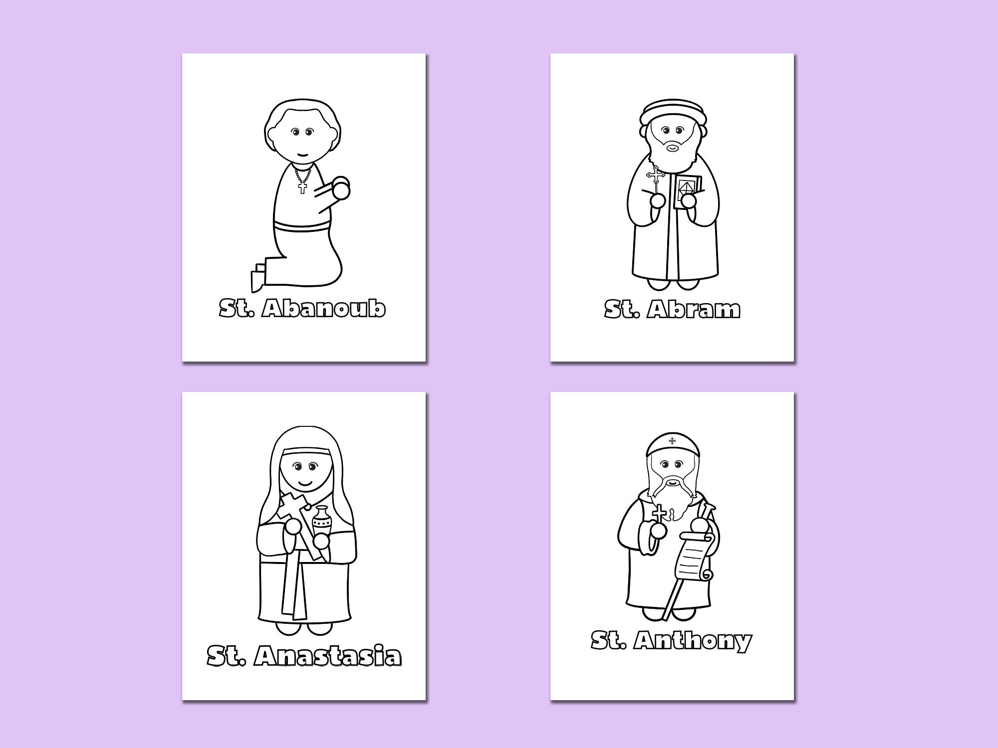 Collection of Coptic Orthodox Saints Coloring Pages for Kids - Digital ...