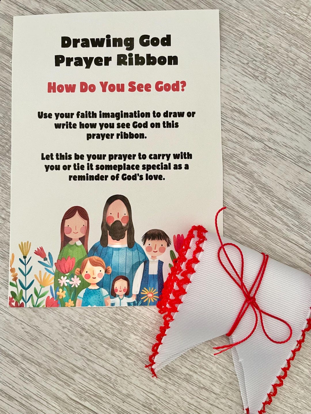 Sunday School Christian Prayer Ribbon Cards for Children Ribbon ...