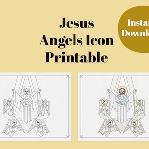 Jesus Angels Orthodox Icon Printable - Digital Download - Print & Color!