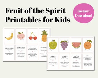 Frucht des Geistes Printable-Set für Kinder | Christliche Lernarbeit (Digitaler Download)