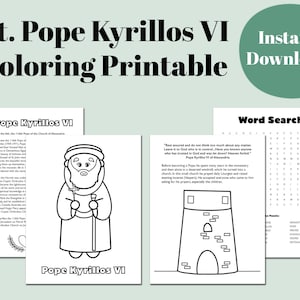 St. Pope Kyrillos VI - Digital Download - Print & Color!