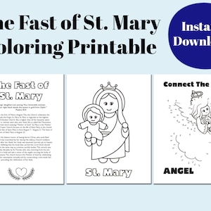 The Fast of St. Mary Activity Sheets - Digital Download - Print & Color!
