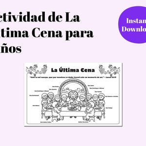 Actividad de La Última Cena para Niños | Mantel Individual Imprimible Cristiano | Sopa de Letras, Laberinto y Página para Colorear