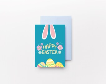 Easter Bunny Digital Card, Easter Greeting Card, Virtual Easter Wishes, Holiday Ecard, Printable Easter Card