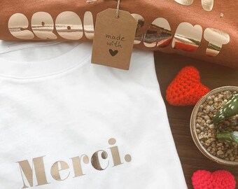 Women t-shirt "MERCI" - Available in size XS/S/M/L/XL