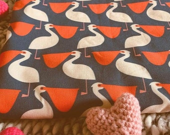 Organic bamboo fabric baby blanket with pelicans
