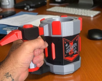 3D Printed Deep Rock Galactic Skull Crusher Mug: Cosplay Prop Beverage Holder