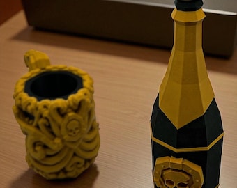 3D Printed Deep Rock Galactic Holiday Anniversary Bottle - Cosplay Prop