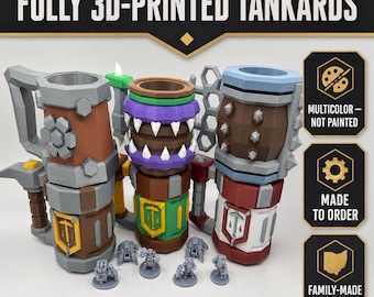 Deep Rock Galactic 3D Printed Tankard, Dwarf Beer Stein, Gamer Prop (Optional Insert)