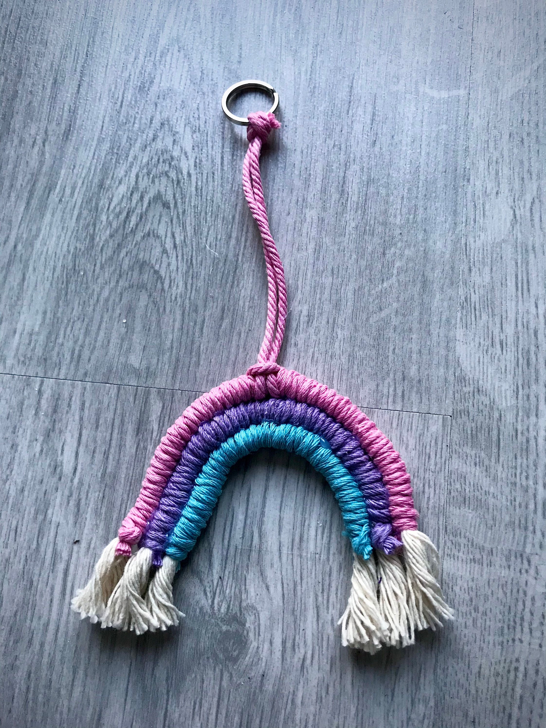 Handmade Macrame Rainbow Keyrings FREE with any purchase of Etsy