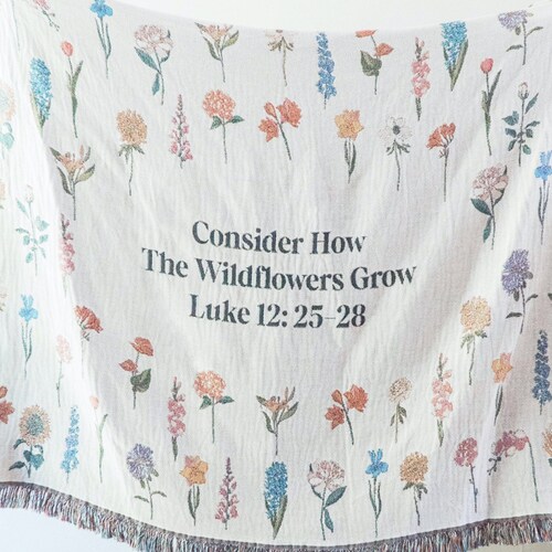 Consider How the Wildflowers Grow Woven Throw Blanket Floral Etsy