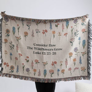 Consider How The Wildflowers Grow Woven Throw Blanket