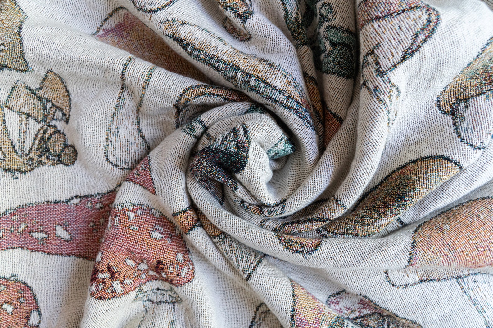 Mushroom Blanket Mushroom Woven Throw Blanket Mushroom | Etsy
